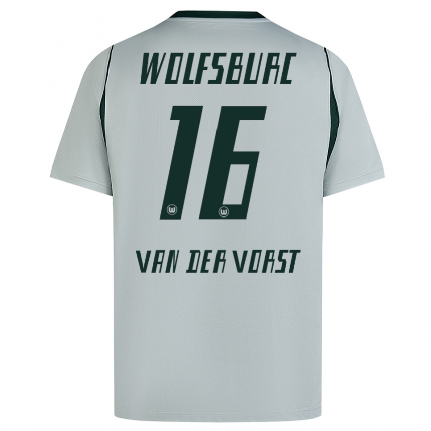גברים כדורגל Fynn Van Der Vorst #16 ירוק אפור הרחק ג'רזי 2026/27