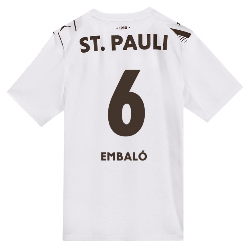 גברים כדורגל Diego Embaló #6 קפה לבן אדום הרחק ג'רזי 2026/27