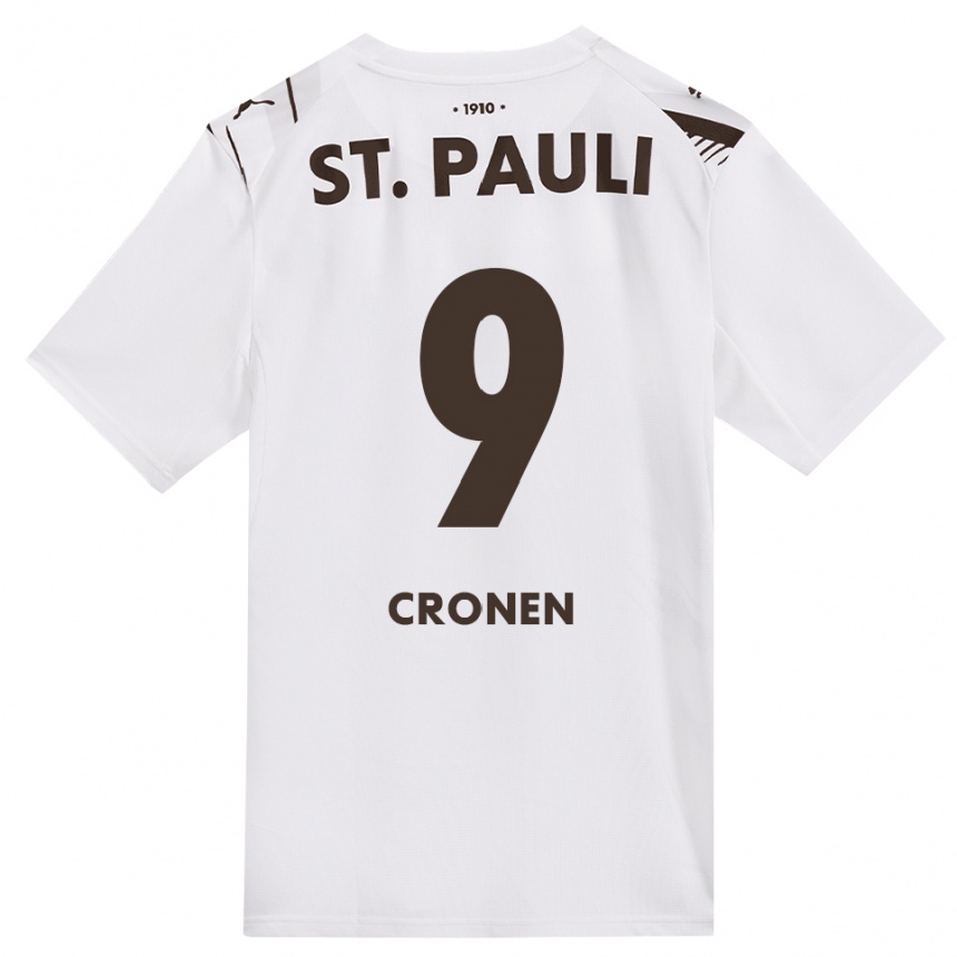 גברים כדורגל Florian Cronen #9 קפה לבן אדום הרחק ג'רזי 2026/27