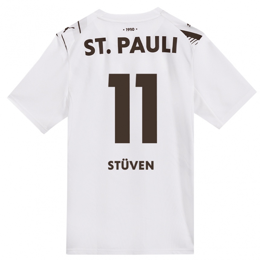 גברים כדורגל Max Stüven #11 קפה לבן אדום הרחק ג'רזי 2026/27