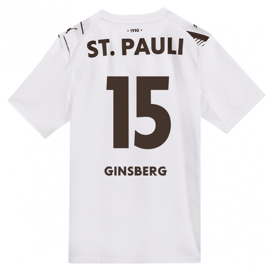 גברים כדורגל Pauline Ginsberg #15 קפה לבן אדום הרחק ג'רזי 2026/27