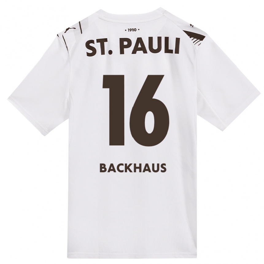 גברים כדורגל Ols Backhaus #16 קפה לבן אדום הרחק ג'רזי 2026/27