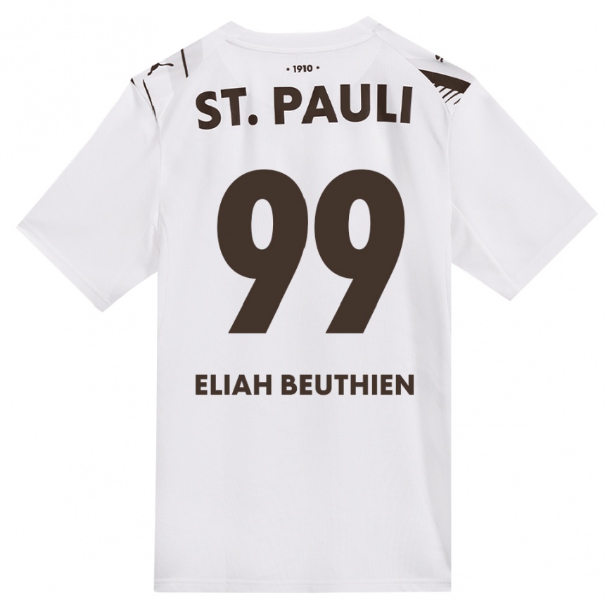 גברים כדורגל Jaron Eliah Beuthien #99 קפה לבן אדום הרחק ג'רזי 2026/27