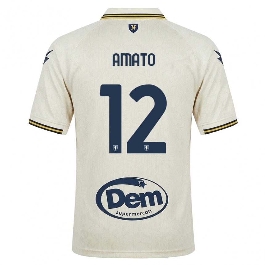 גברים כדורגל Luca Amato #12 תחרה ישנה צהוב שחור הרחק ג'רזי 2026/27