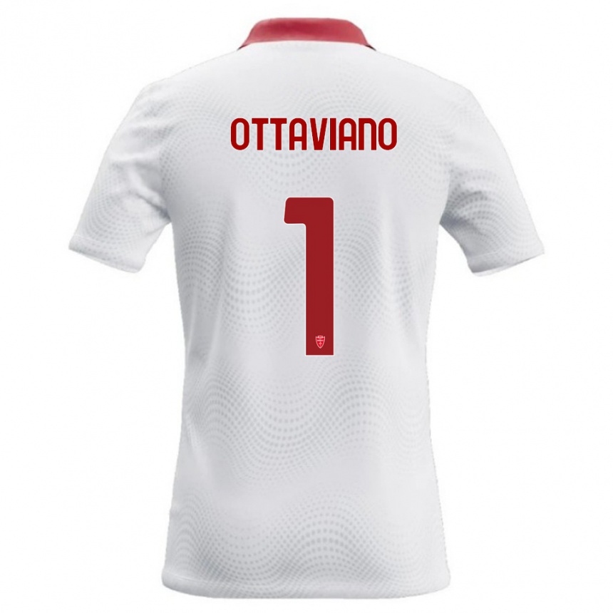 גברים כדורגל Alessandro Ottaviano #1 לבן אדום הרחק ג'רזי 2026/27 גברים כדורגל Alessandro Ottaviano #1 לבן אדום הרחק ג'רזי 2026/27