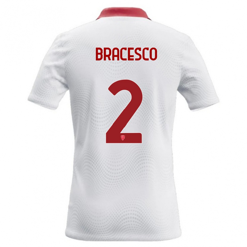 גברים כדורגל Riccardo Bracesco #2 לבן אדום הרחק ג'רזי 2026/27