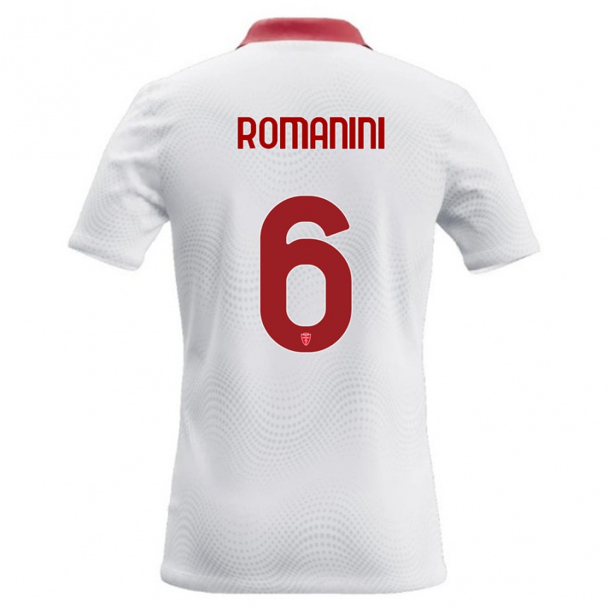 גברים כדורגל Andrea Romanini #6 לבן אדום הרחק ג'רזי 2026/27