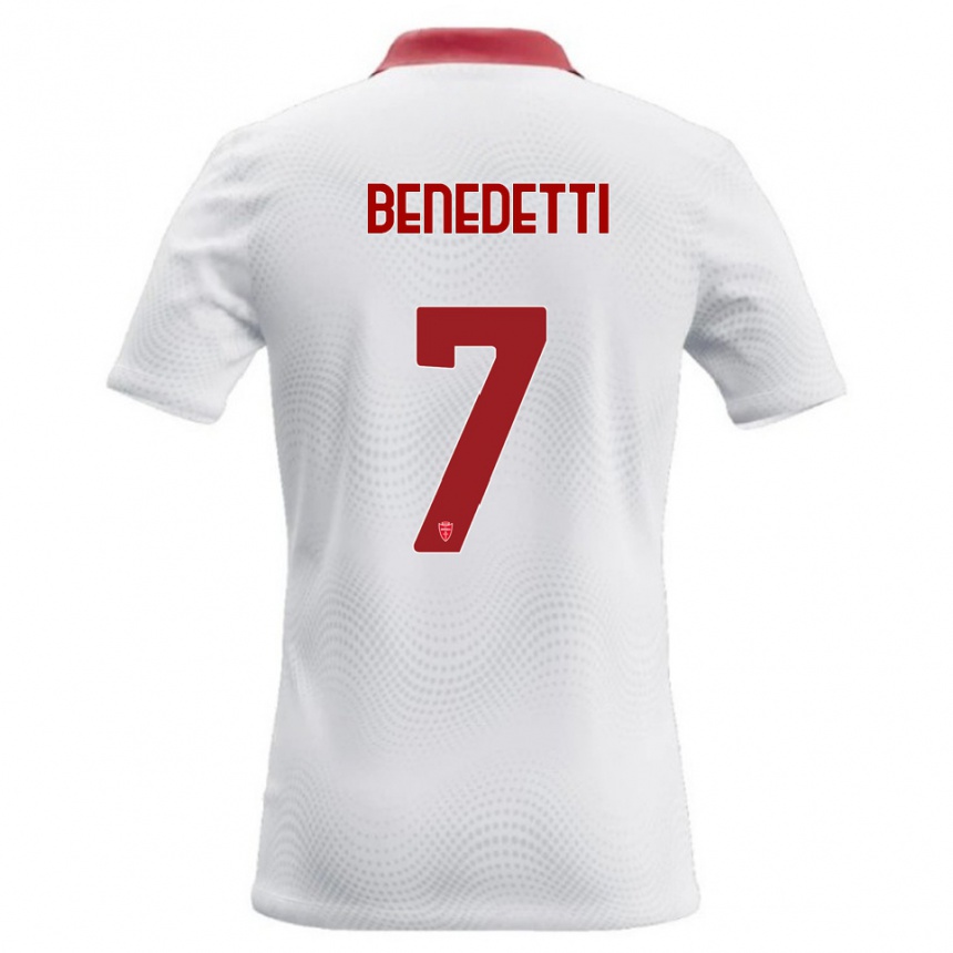 גברים כדורגל Elia Benedetti #7 לבן אדום הרחק ג'רזי 2026/27