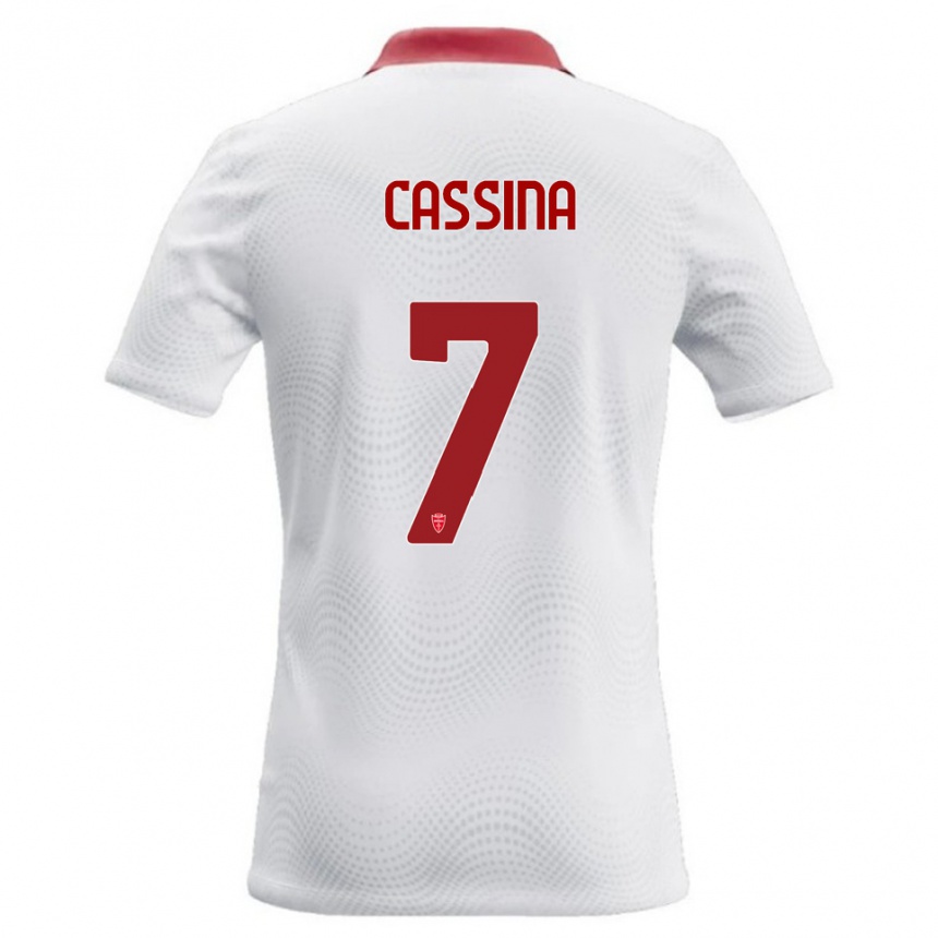 גברים כדורגל Tommaso Cassina #7 לבן אדום הרחק ג'רזי 2026/27