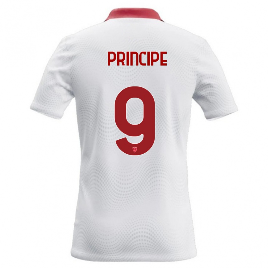 גברים כדורגל Tommaso Principe #9 לבן אדום הרחק ג'רזי 2026/27