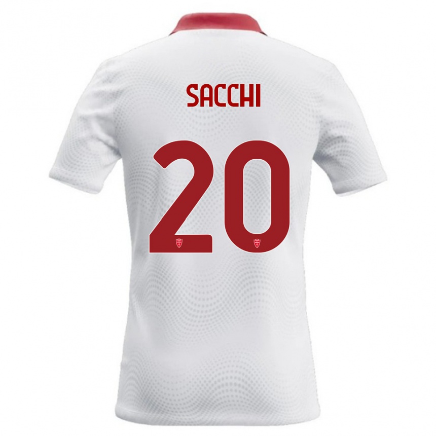 גברים כדורגל Riccardo Sacchi #20 לבן אדום הרחק ג'רזי 2026/27 גברים כדורגל Riccardo Sacchi #20 לבן אדום הרחק ג'רזי 2026/27
