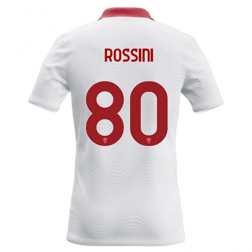 גברים כדורגל Luca Rossini #80 לבן אדום הרחק ג'רזי 2026/27 גברים כדורגל Luca Rossini #80 לבן אדום הרחק ג'רזי 2026/27