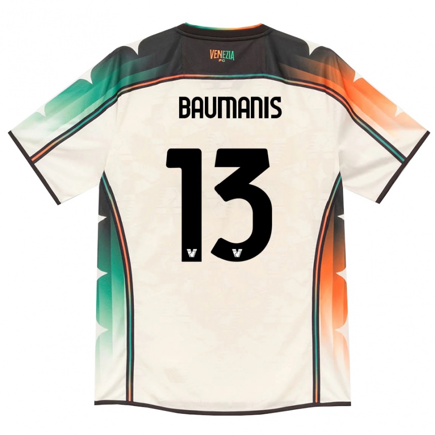 גברים כדורגל Kristofers Baumanis #13 תחרה ישנה כתום ירוק הרחק ג'רזי 2026/27