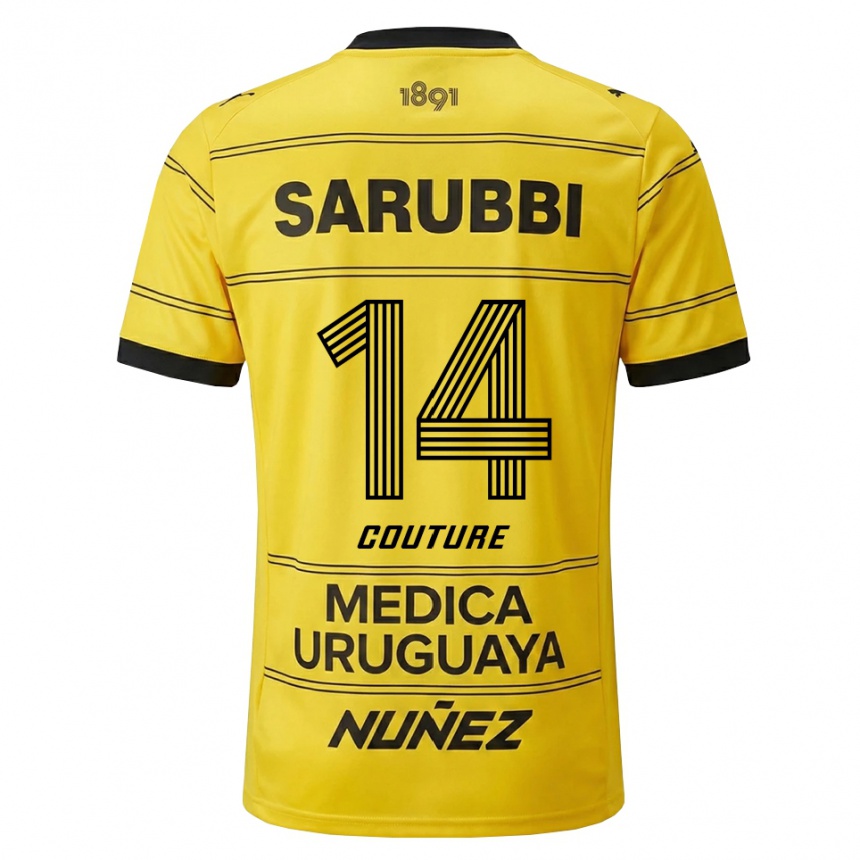 גברים כדורגל Lorenzo Couture #14 צהוב שחור הרחק ג'רזי 2026/27