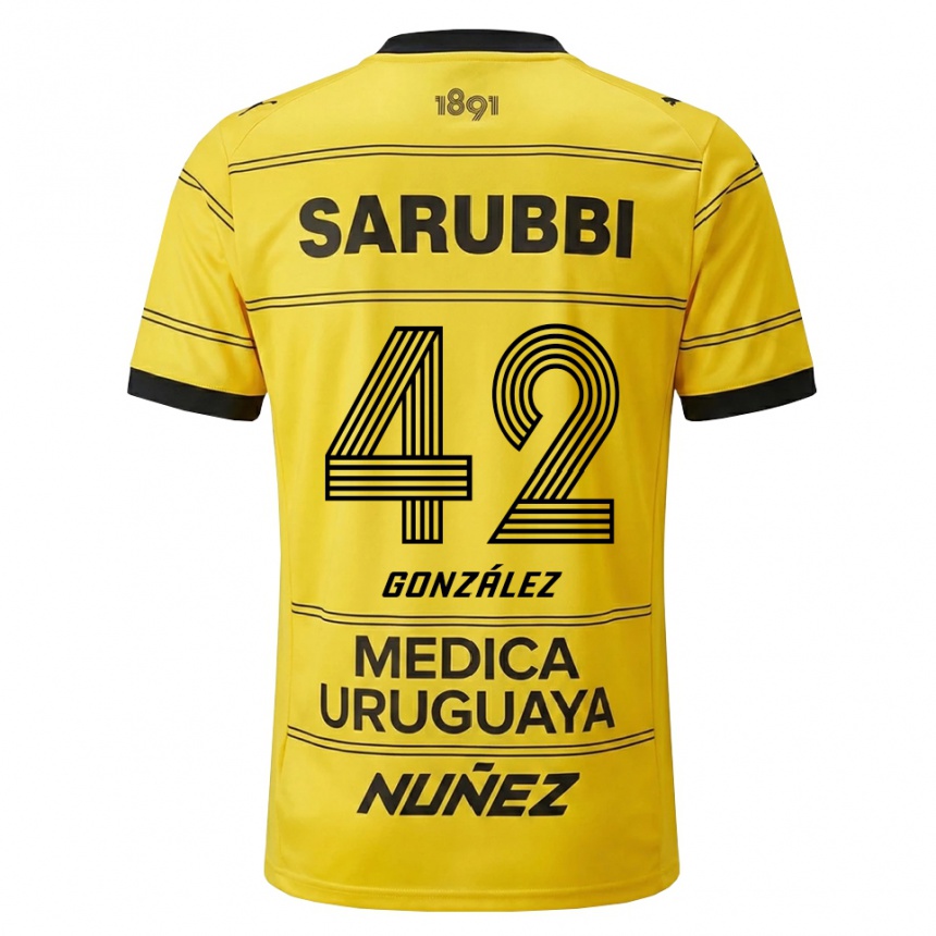 גברים כדורגל Luciano González #42 צהוב שחור הרחק ג'רזי 2026/27 גברים כדורגל Luciano González #42 צהוב שחור הרחק ג'רזי 2026/27