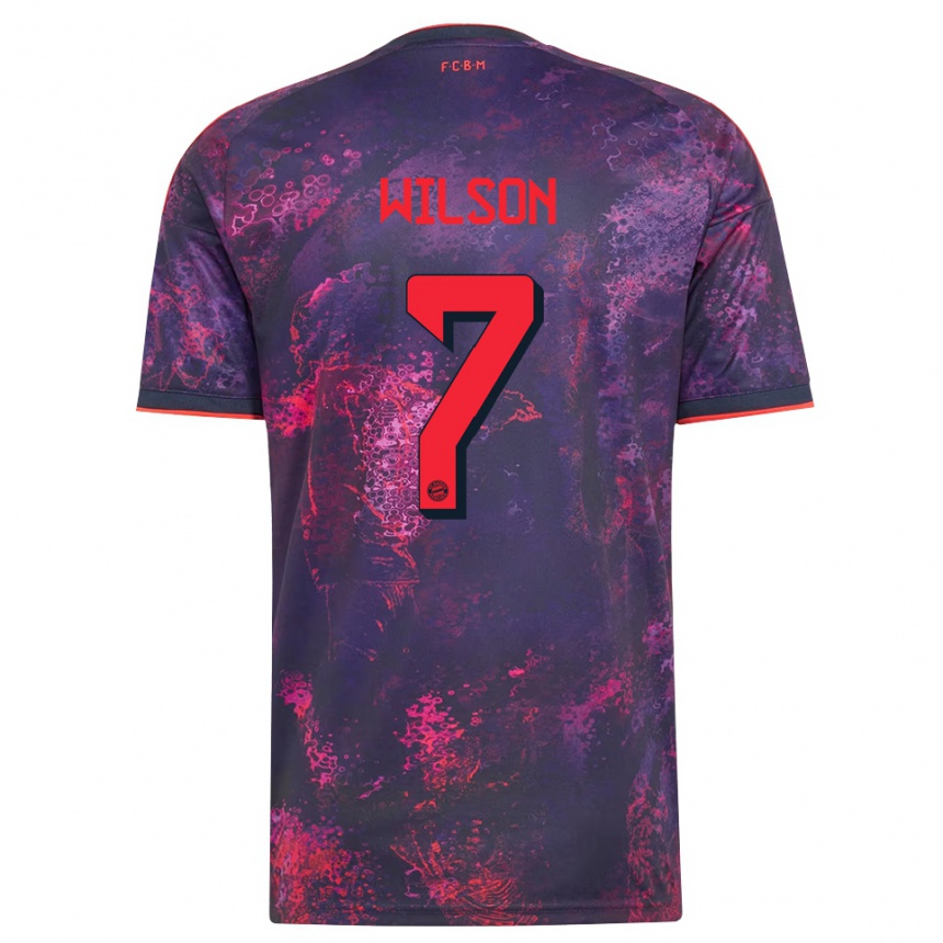 גברים כדורגל Oluwaseyi Wilson #7 סגול אדום ג'רזי קיט שלישי 2026/27