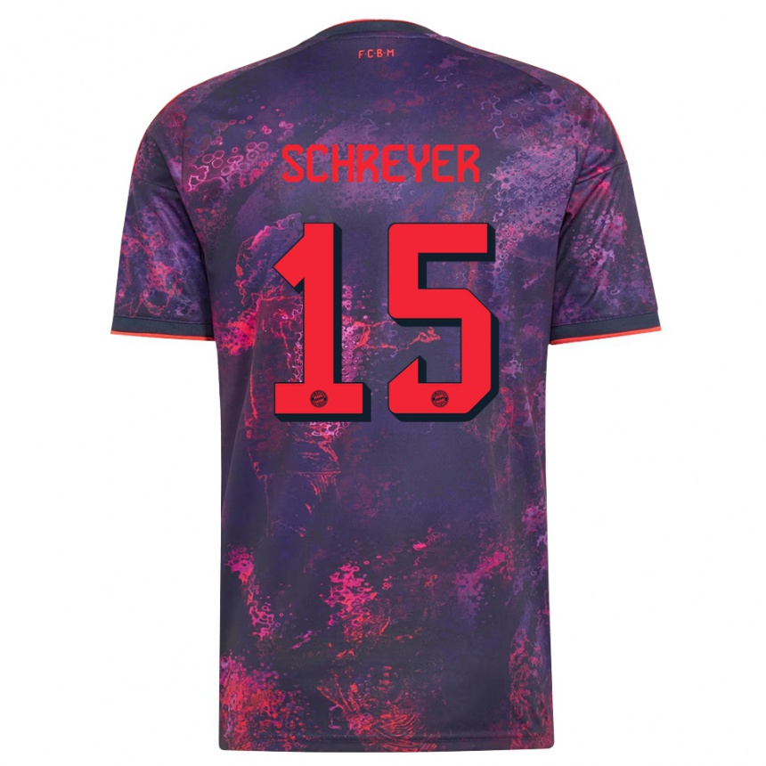 גברים כדורגל Tim Schreyer #15 סגול אדום ג'רזי קיט שלישי 2026/27