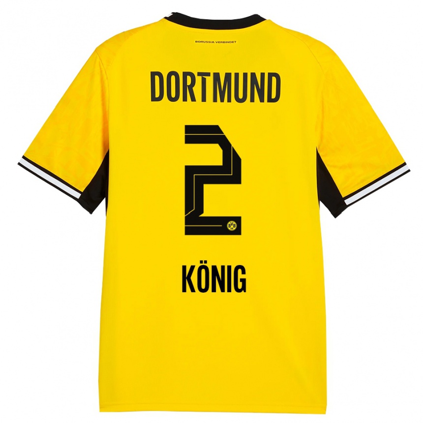 נשים כדורגל Niklas König #2 צהוב שחור לבן ג'רזי ביתית 2026/27