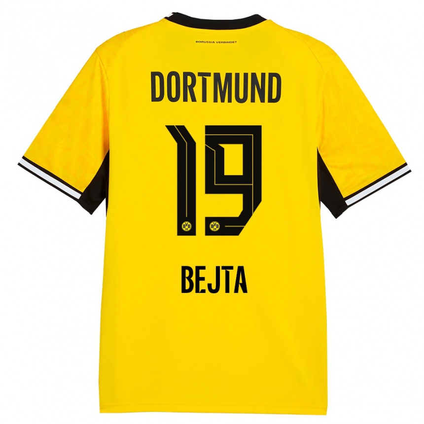 נשים כדורגל Adriano Bejta #19 צהוב שחור לבן ג'רזי ביתית 2026/27