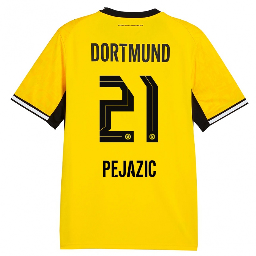 נשים כדורגל Mario Pejazic #21 צהוב שחור לבן ג'רזי ביתית 2026/27