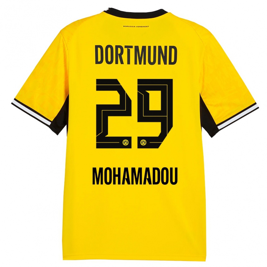 נשים כדורגל Hamzath Mohamadou #29 צהוב שחור לבן ג'רזי ביתית 2026/27