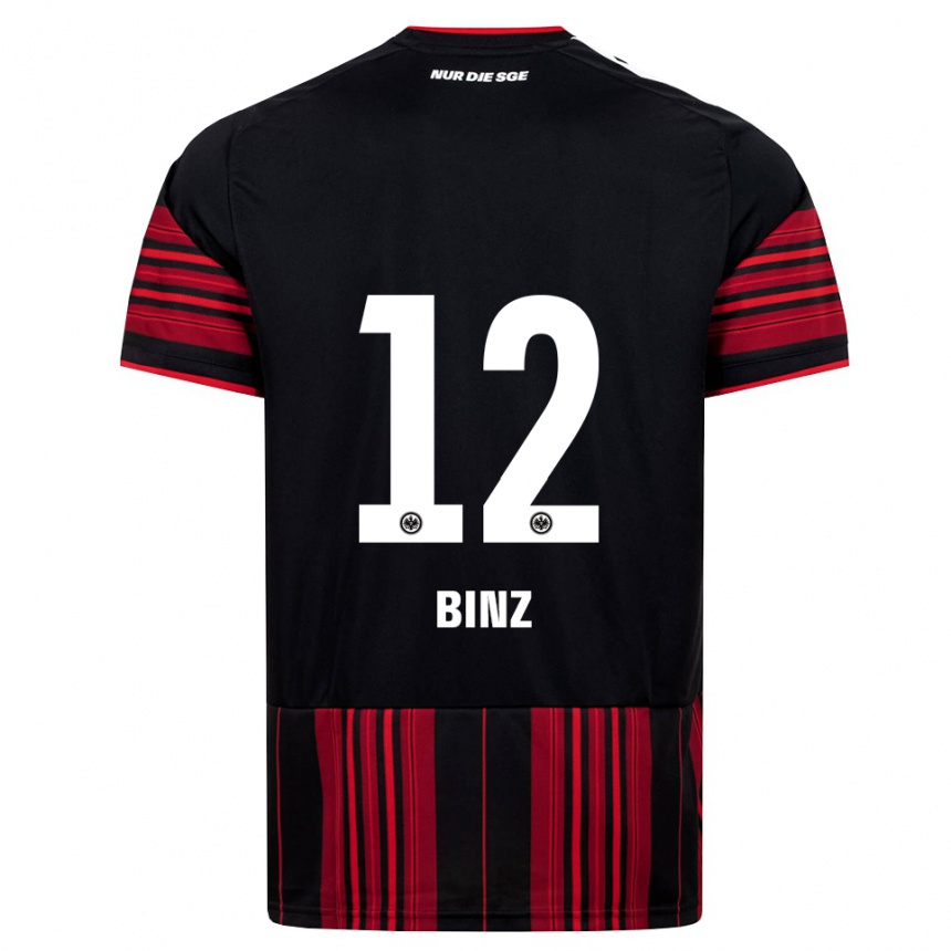 נשים כדורגל Sam Binz #12 שחור אדום לבן ג'רזי ביתית 2026/27