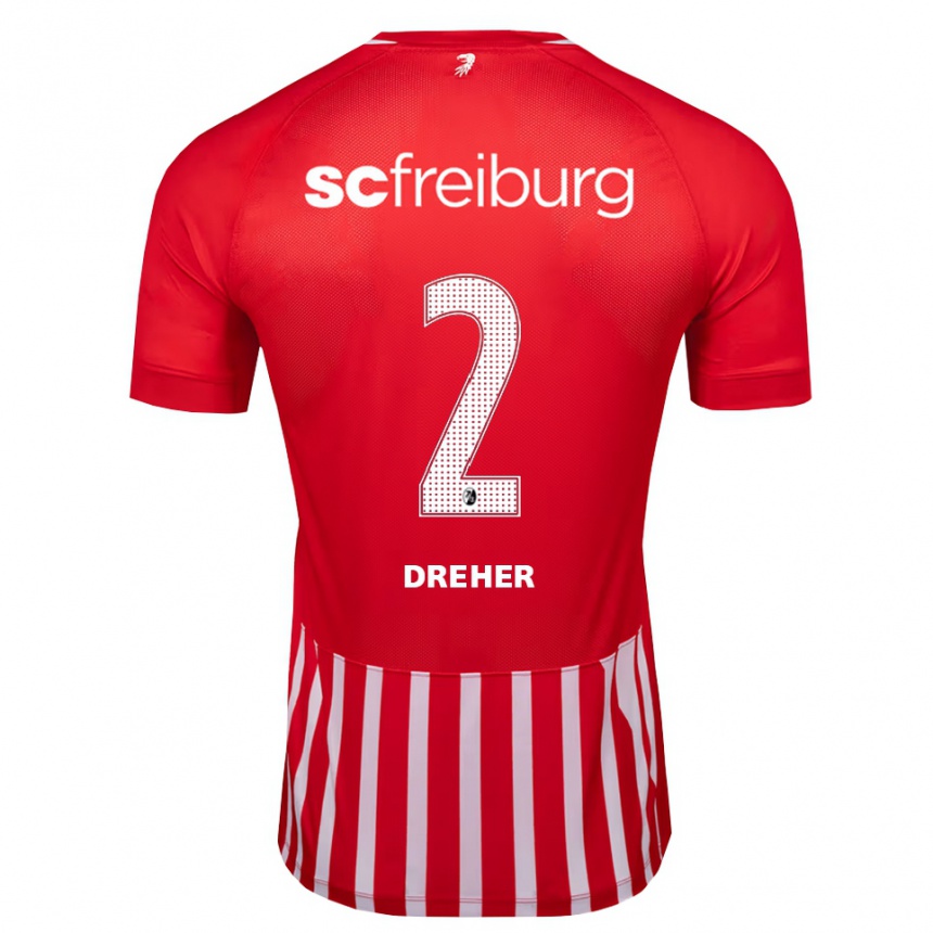 נשים כדורגל Cedric Dreher #2 אדום לבן שחור ג'רזי ביתית 2026/27