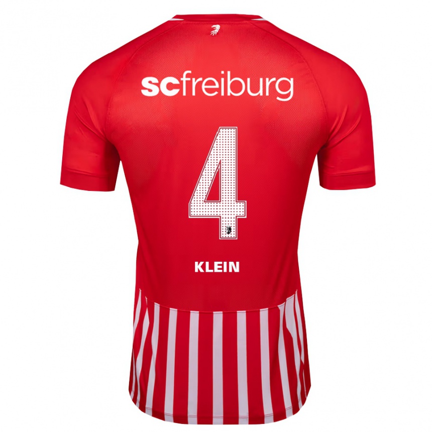 נשים כדורגל Marius Klein #4 אדום לבן שחור ג'רזי ביתית 2026/27