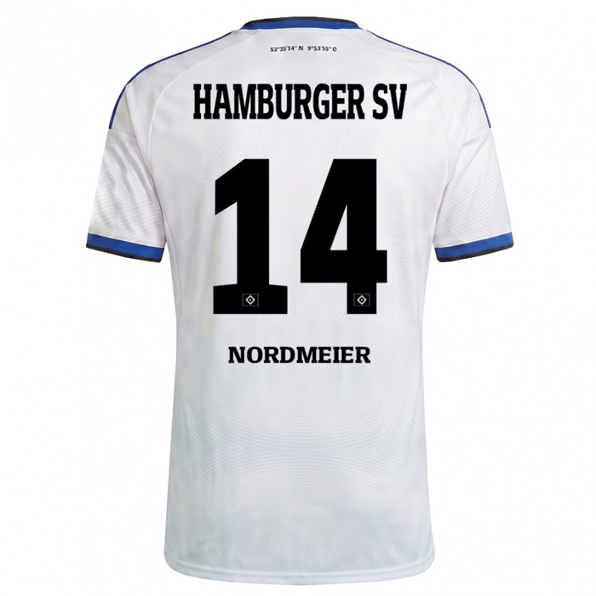 נשים כדורגל Quentin Nordmeier #14 לבן שחור כחול ג'רזי ביתית 2026/27
