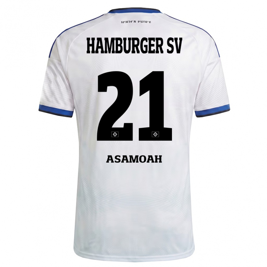 נשים כדורגל Justin Asamoah #21 לבן שחור כחול ג'רזי ביתית 2026/27