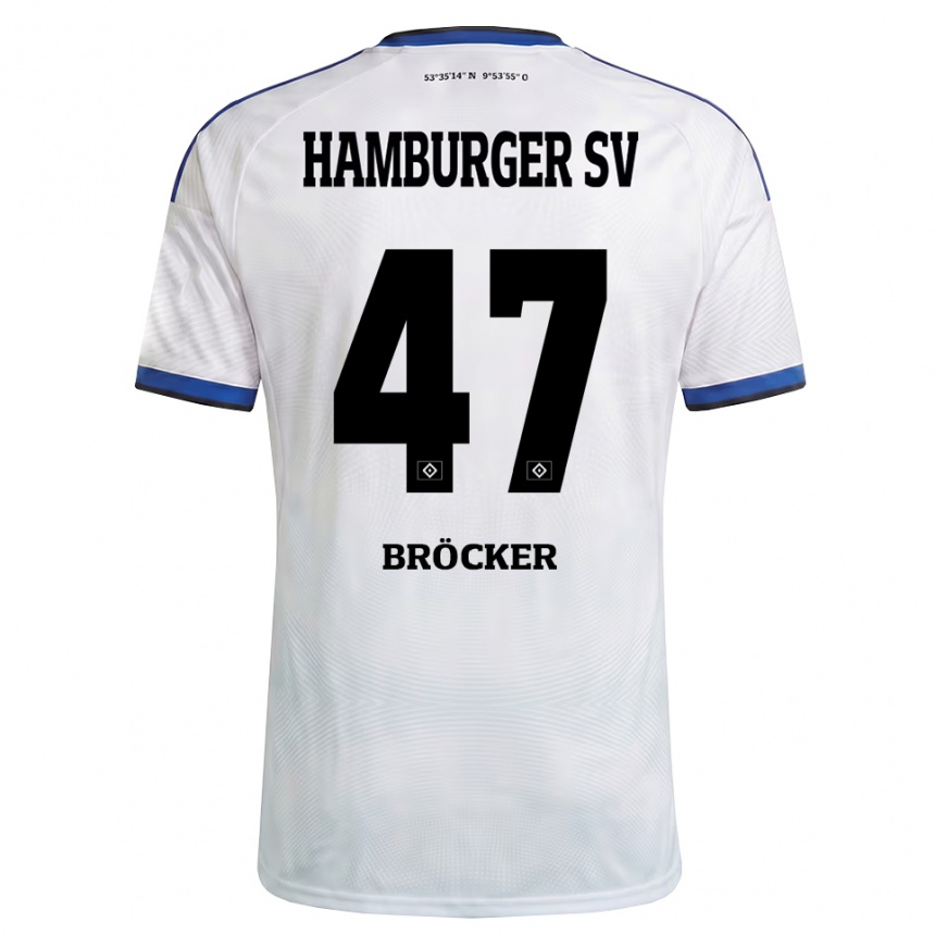 נשים כדורגל Mads Bröcker #47 לבן שחור כחול ג'רזי ביתית 2026/27