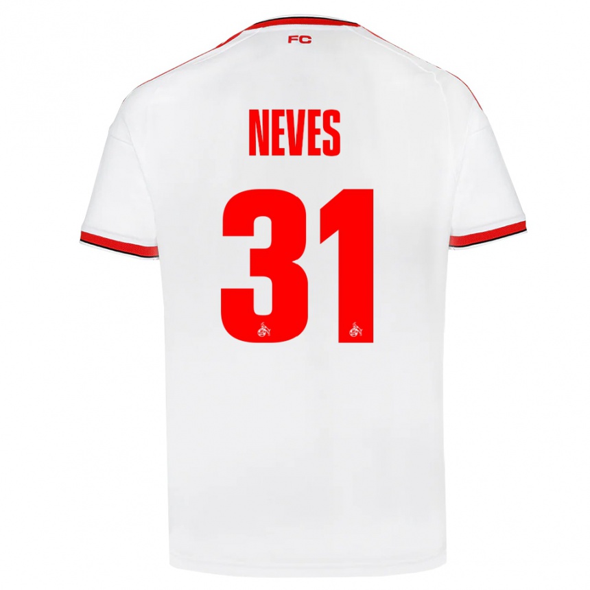 נשים כדורגל Gil Neves #31 לבן אדום שחור ג'רזי ביתית 2026/27 נשים כדורגל Gil Neves #31 לבן אדום שחור ג'רזי ביתית 2026/27