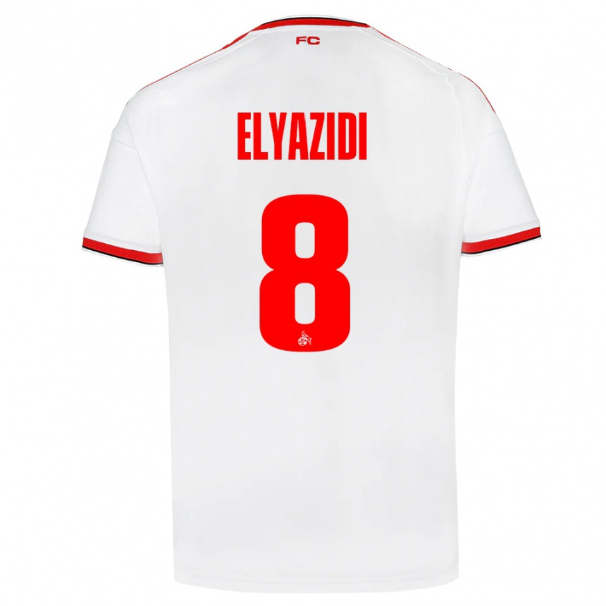 נשים כדורגל Ilias Elyazidi #8 לבן אדום שחור ג'רזי ביתית 2026/27