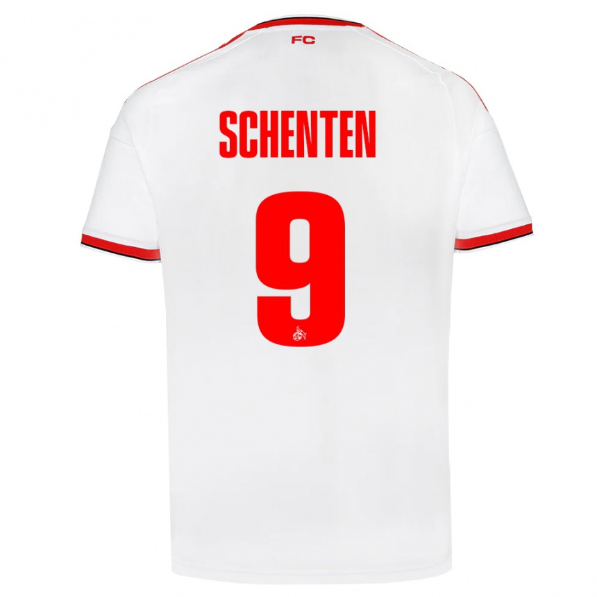 נשים כדורגל Fynn Schenten #9 לבן אדום שחור ג'רזי ביתית 2026/27