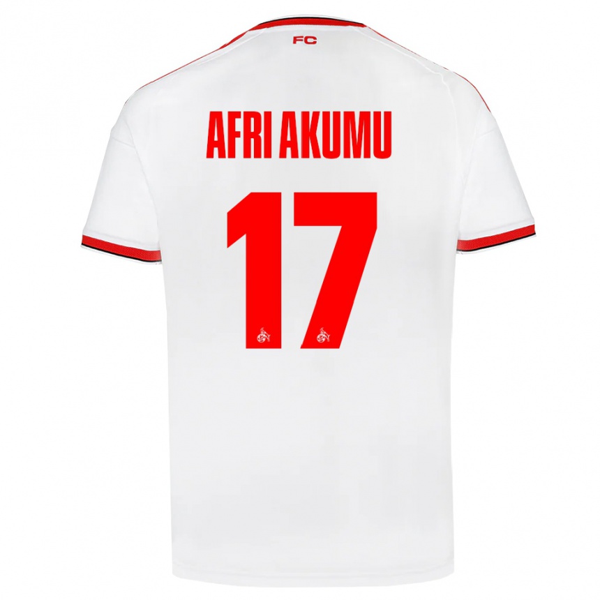 נשים כדורגל Maik Afri Akumu #17 לבן אדום שחור ג'רזי ביתית 2026/27