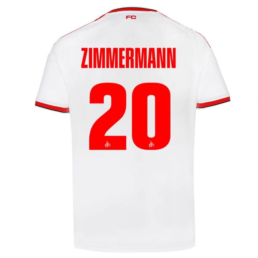 נשים כדורגל Nick Zimmermann #20 לבן אדום שחור ג'רזי ביתית 2026/27