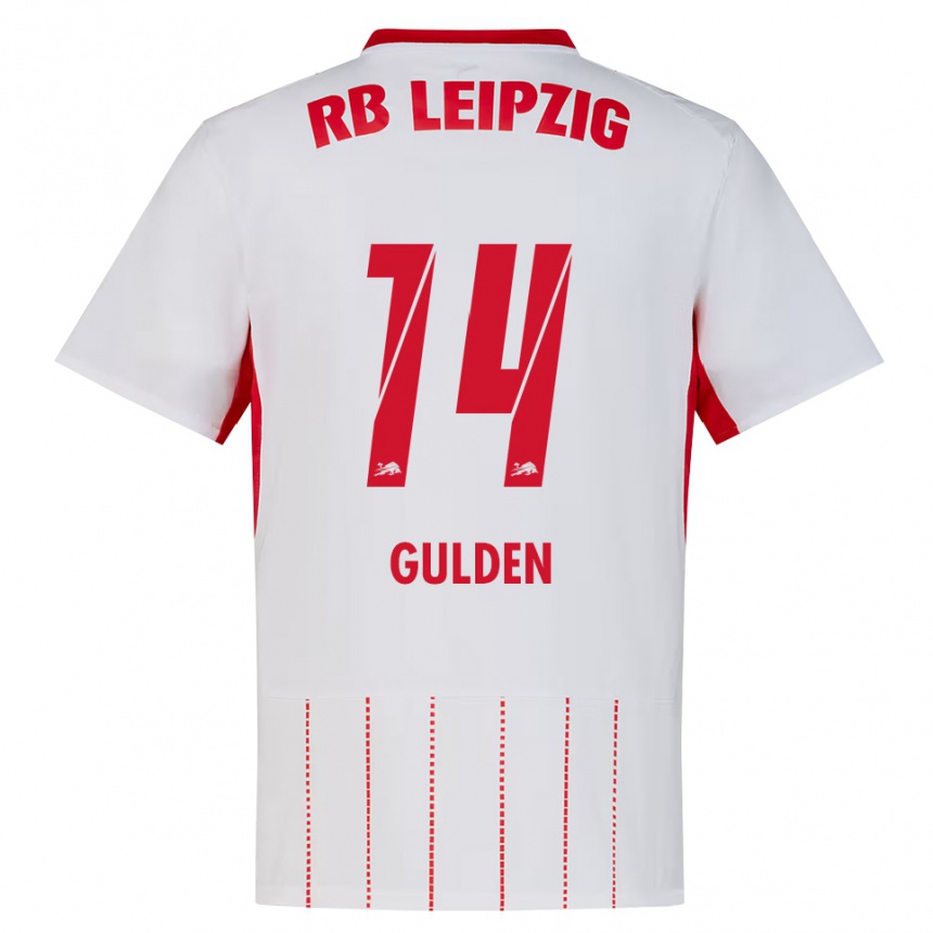 נשים כדורגל Erik Gulden #14 אדום לבן צהוב ג'רזי ביתית 2026/27