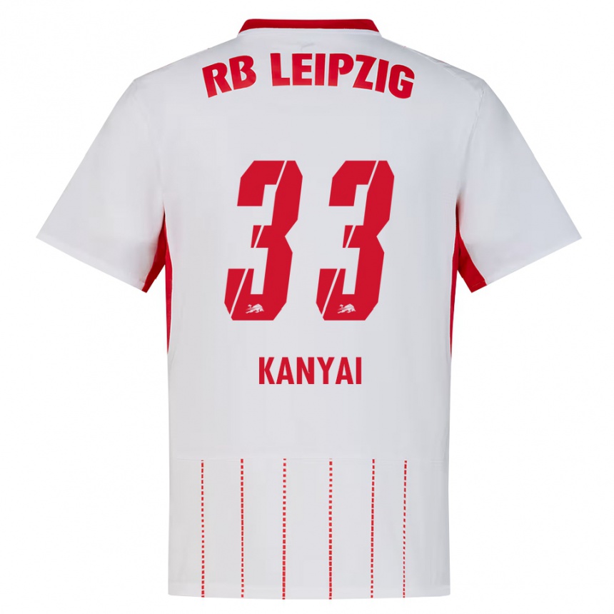 נשים כדורגל Janos Kanyai #33 אדום לבן צהוב ג'רזי ביתית 2026/27
