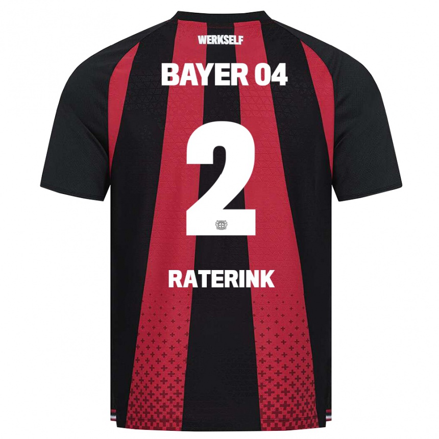 נשים כדורגל Othniël Raterink #2 שחור לבן אדום ג'רזי ביתית 2026/27 נשים כדורגל Othniël Raterink #2 שחור לבן אדום ג'רזי ביתית 2026/27