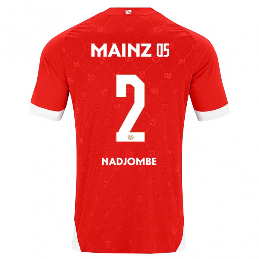 נשים כדורגל Jean-Marie Nadjombe #2 אדום לבן ג'רזי ביתית 2026/27