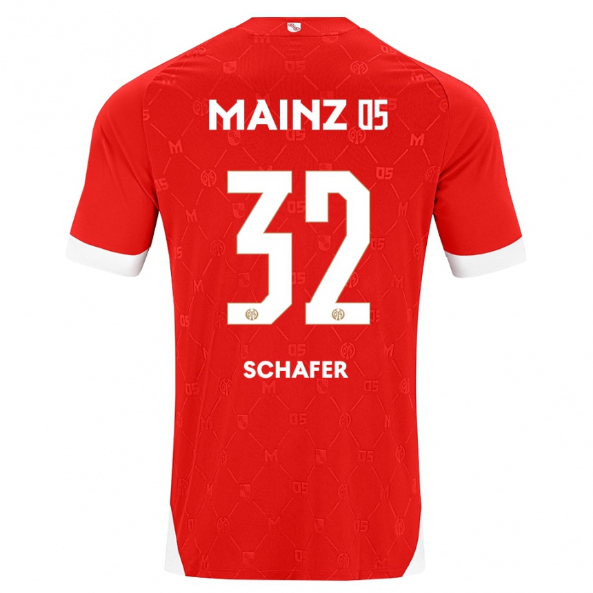 נשים כדורגל Ann-Christin Schäfer #32 אדום לבן ג'רזי ביתית 2026/27