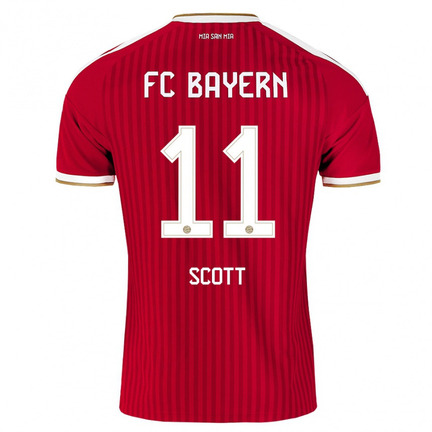 נשים כדורגל Michael Scott #11 אדום לבן כחול ג'רזי ביתית 2026/27
