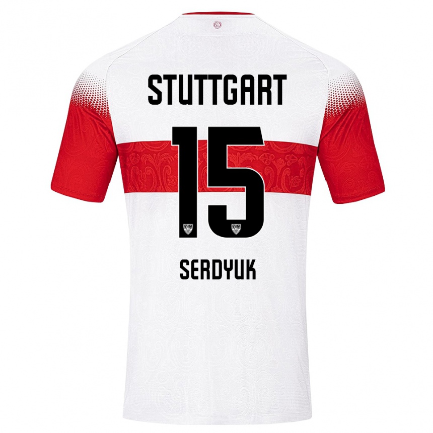 נשים כדורגל Kirill Serdyuk #15 לבן אדום צהוב ג'רזי ביתית 2026/27