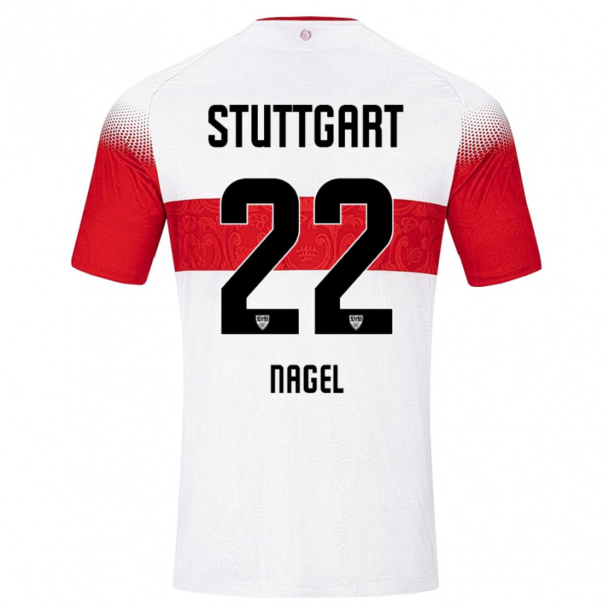 נשים כדורגל Lucas Nagel #22 לבן אדום צהוב ג'רזי ביתית 2026/27