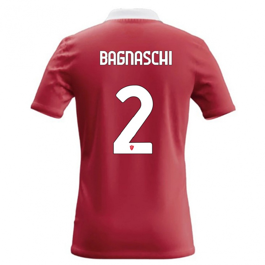 נשים כדורגל Alessandro Bagnaschi #2 אדום לבן ג'רזי ביתית 2026/27