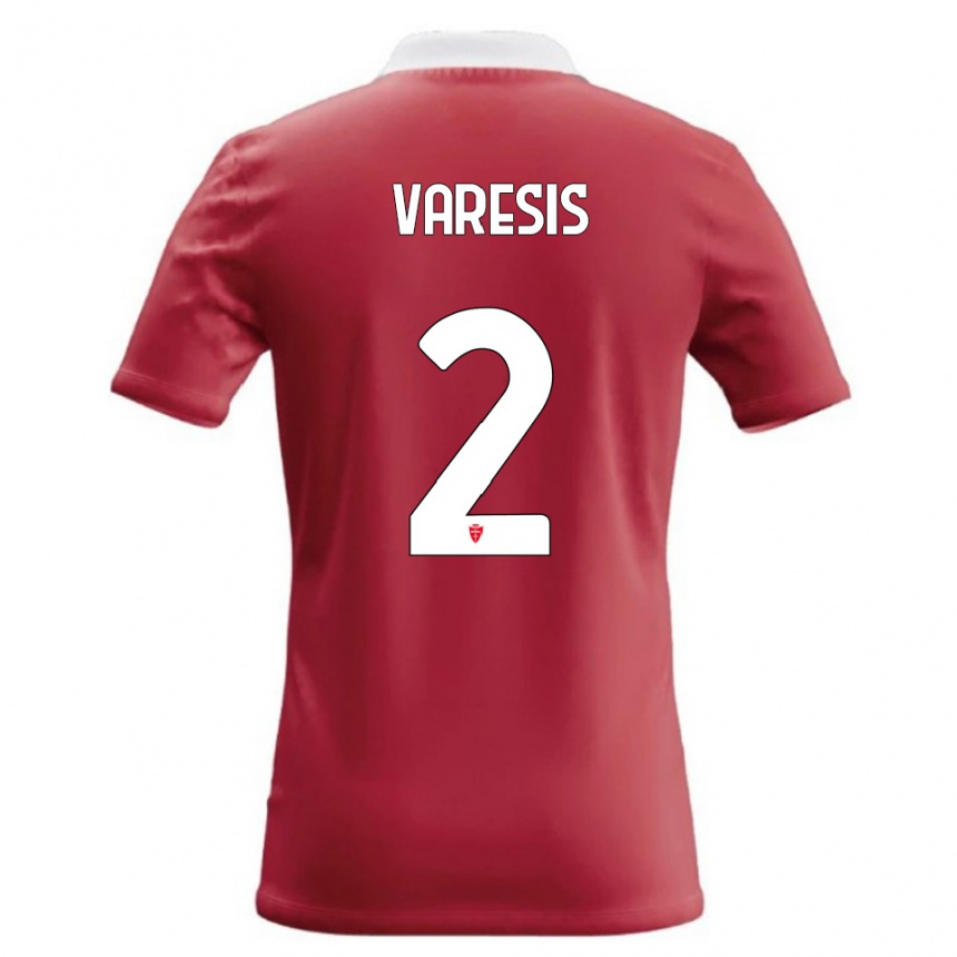 נשים כדורגל Konstantinos Varesis #2 אדום לבן ג'רזי ביתית 2026/27