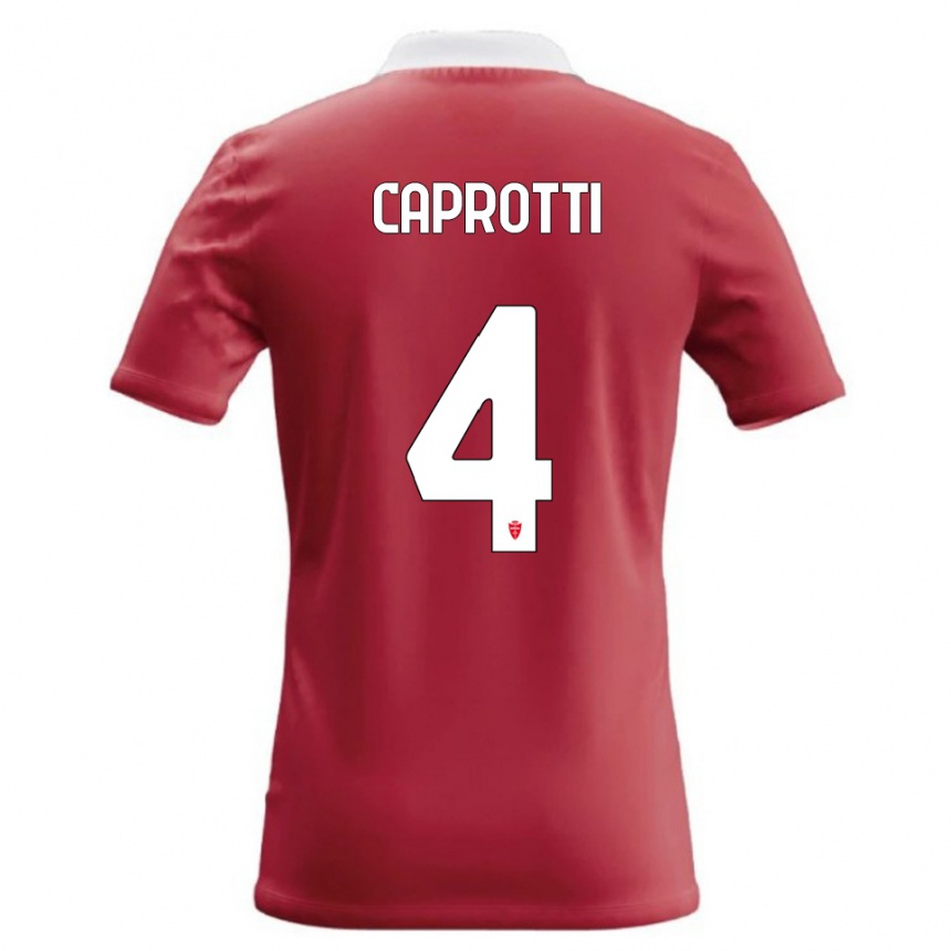 נשים כדורגל Carlo Caprotti #4 אדום לבן ג'רזי ביתית 2026/27