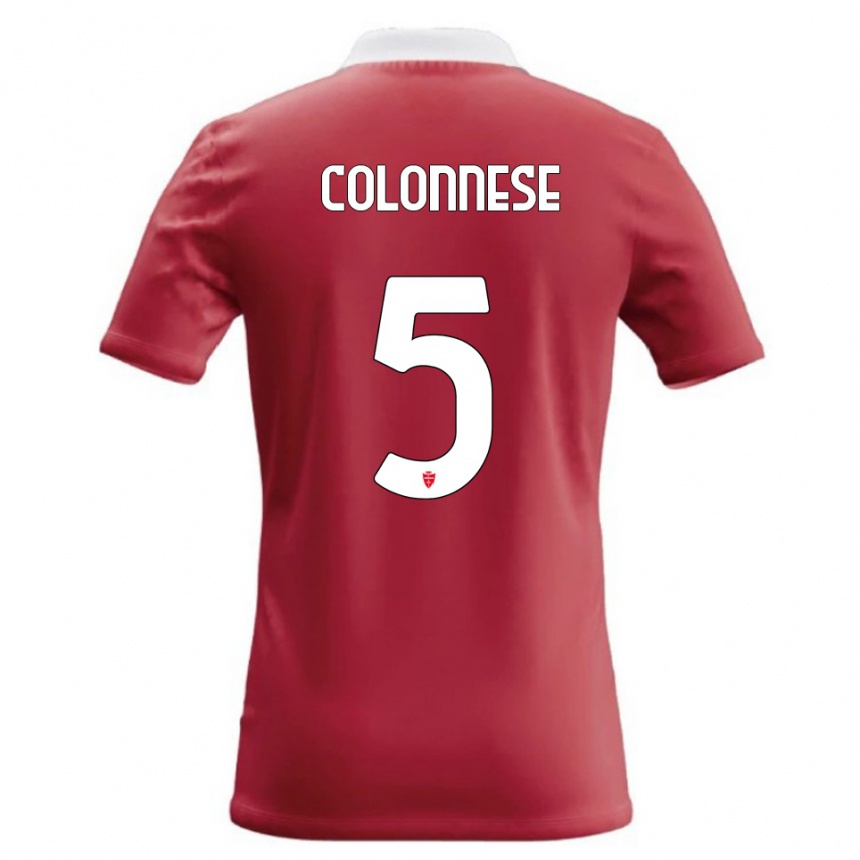 נשים כדורגל Lorenzo Colonnese #5 אדום לבן ג'רזי ביתית 2026/27