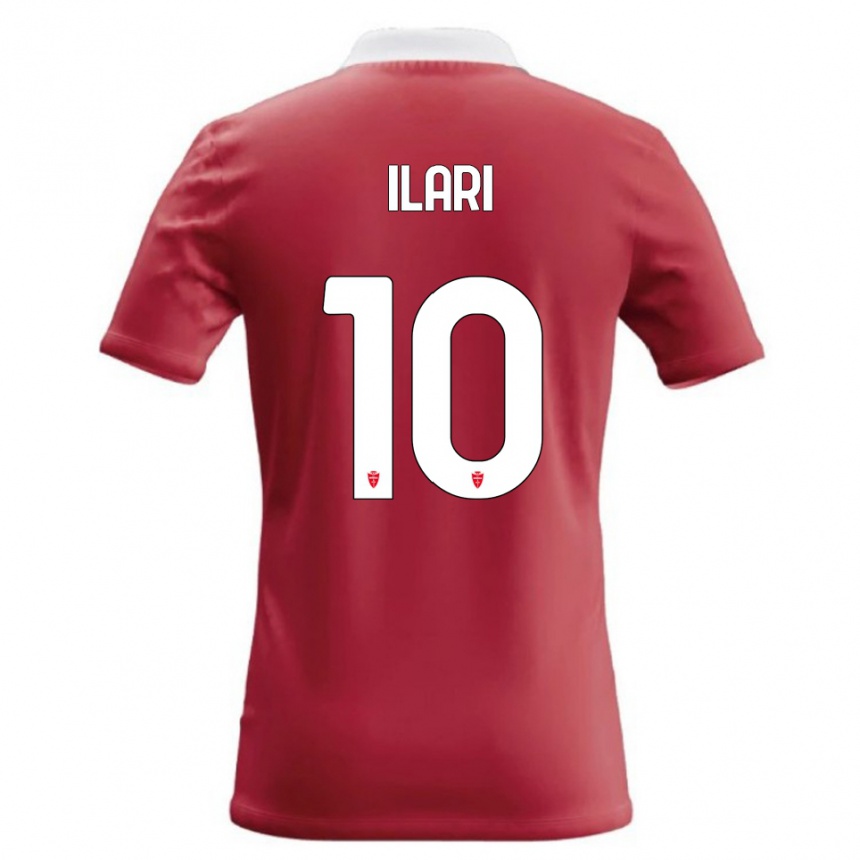 נשים כדורגל Mario Ilari #10 אדום לבן ג'רזי ביתית 2026/27