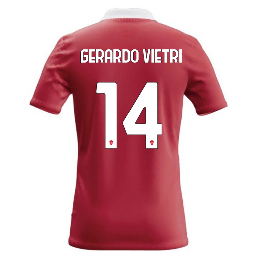 נשים כדורגל Alessandro Gerardo Vietri #14 אדום לבן ג'רזי ביתית 2026/27